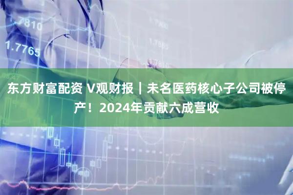 东方财富配资 V观财报｜未名医药核心子公司被停产！2024年贡献六成营收